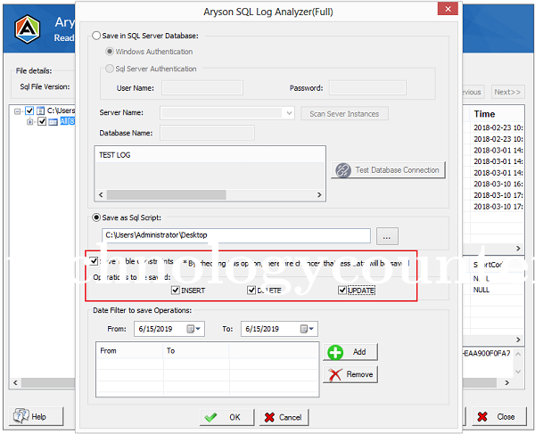 Aryson SQL Log Analyzer Screenshots